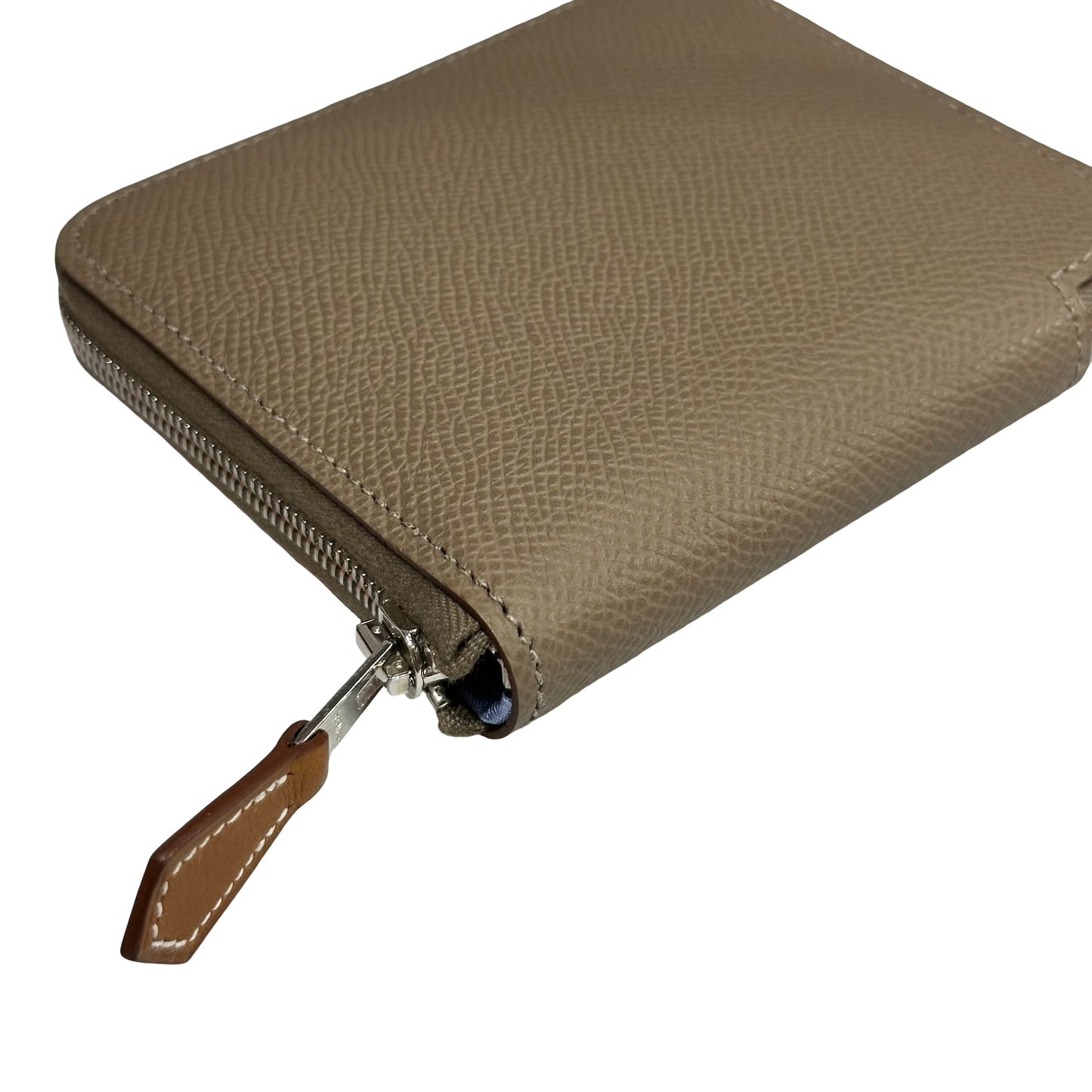 Unused HERMÈS SILK IN COMPACT Wallet Grey PHW
