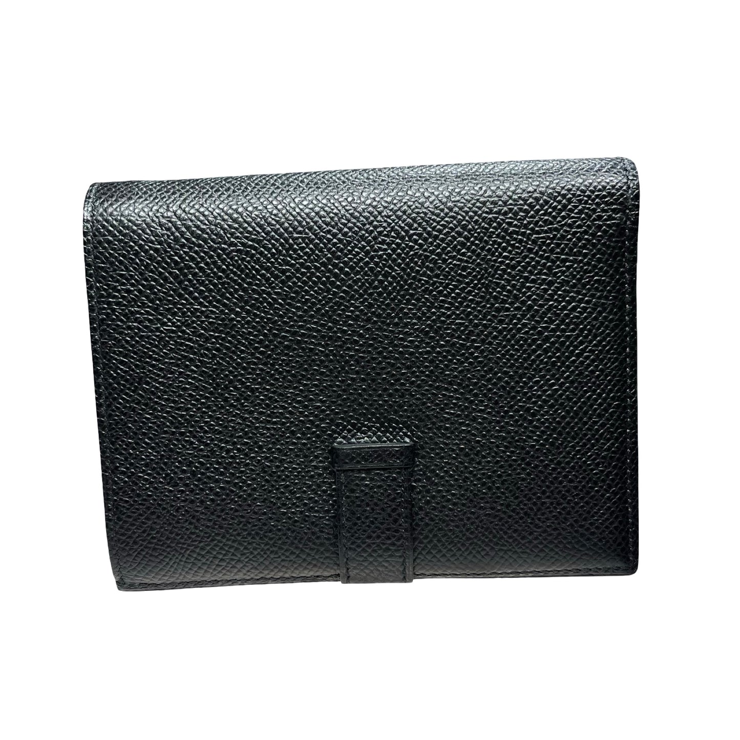 Used HERMÈS Epsom Leather Bearn Wallet Black GHW