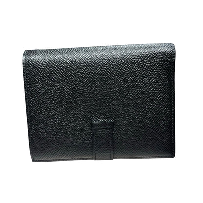 Used HERMÈS Epsom Leather Bearn Wallet Black GHW