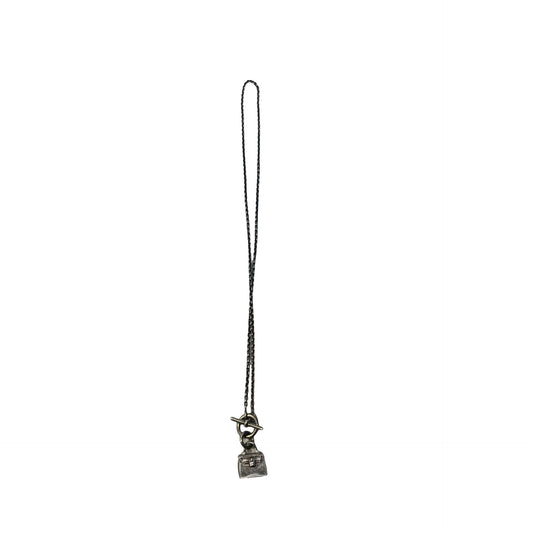 Used HERMES Metal Birkin Necklace Necklace Silver