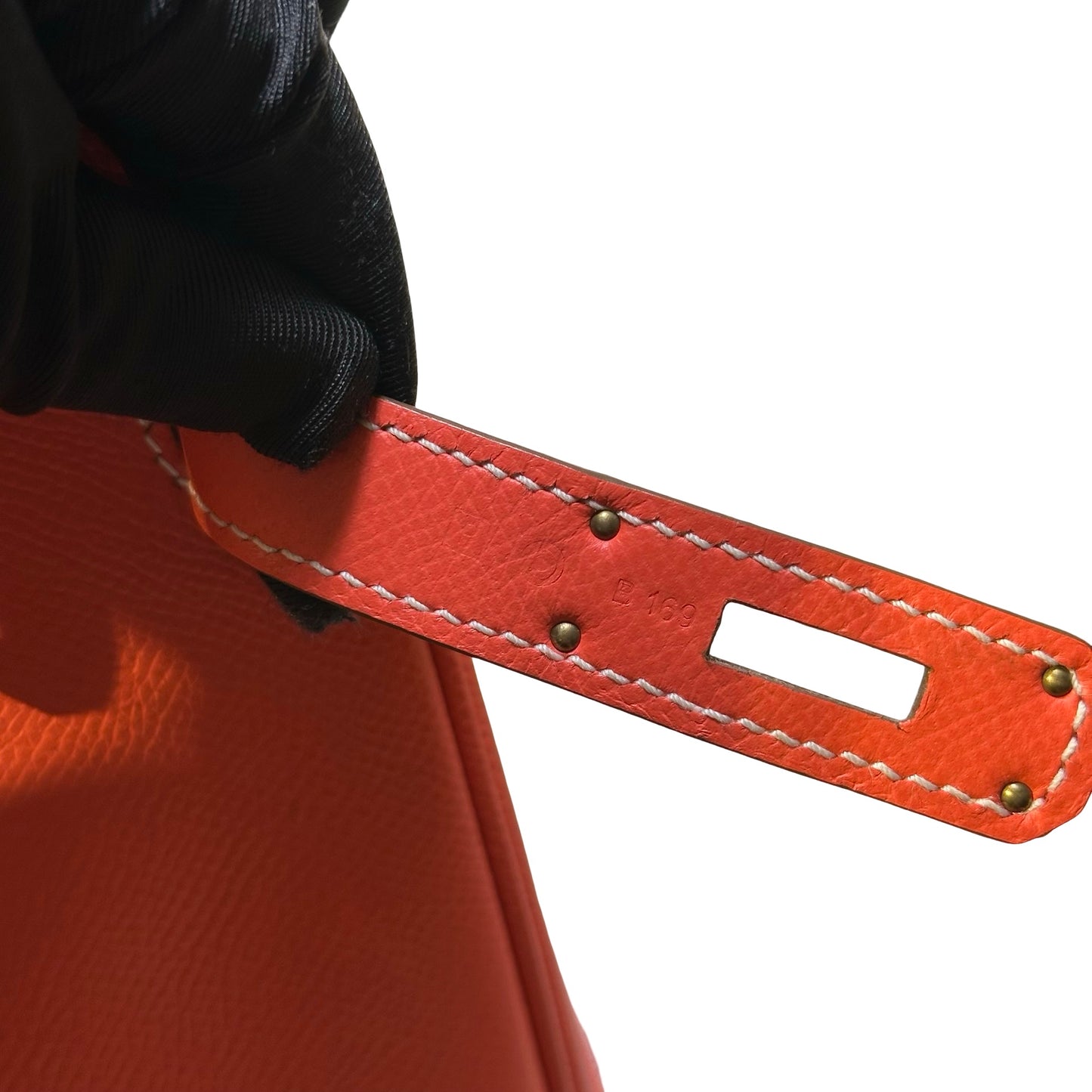 Used HERMES Epsom Birkin Handbag Orange