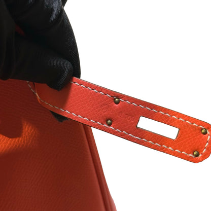 Used HERMES Epsom Birkin Handbag Orange