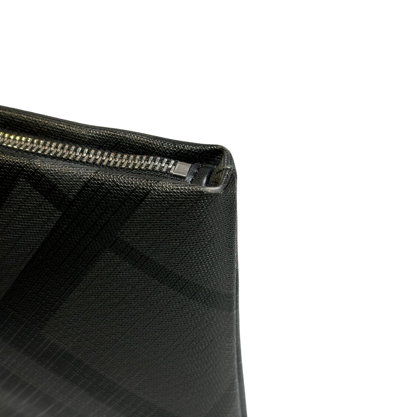 Used BURBERRY London Check Clutch Clutch Black Grey