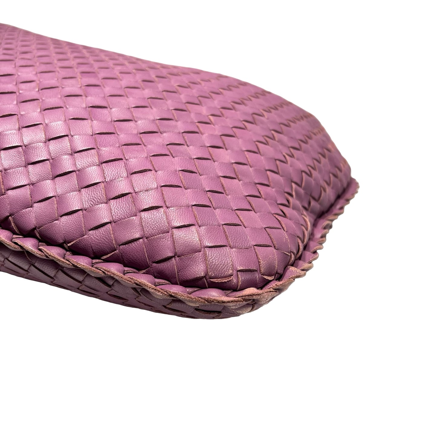 Used Bottega Veneta Calfskin Leather Large Hobo Bag Purple
