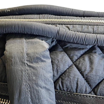 Used CHANEL Quilted Nylon Coco Cocoon Travel Bag Black PHW