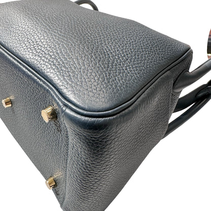 Used Hermès Caviar skin Lindy 26 Shoulder Bag Dark green GHW