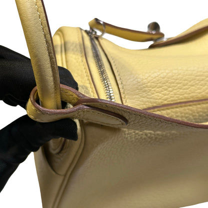 Used HERMÈS Leather Mini Lindy Shoulder Bag YELLOW PHW