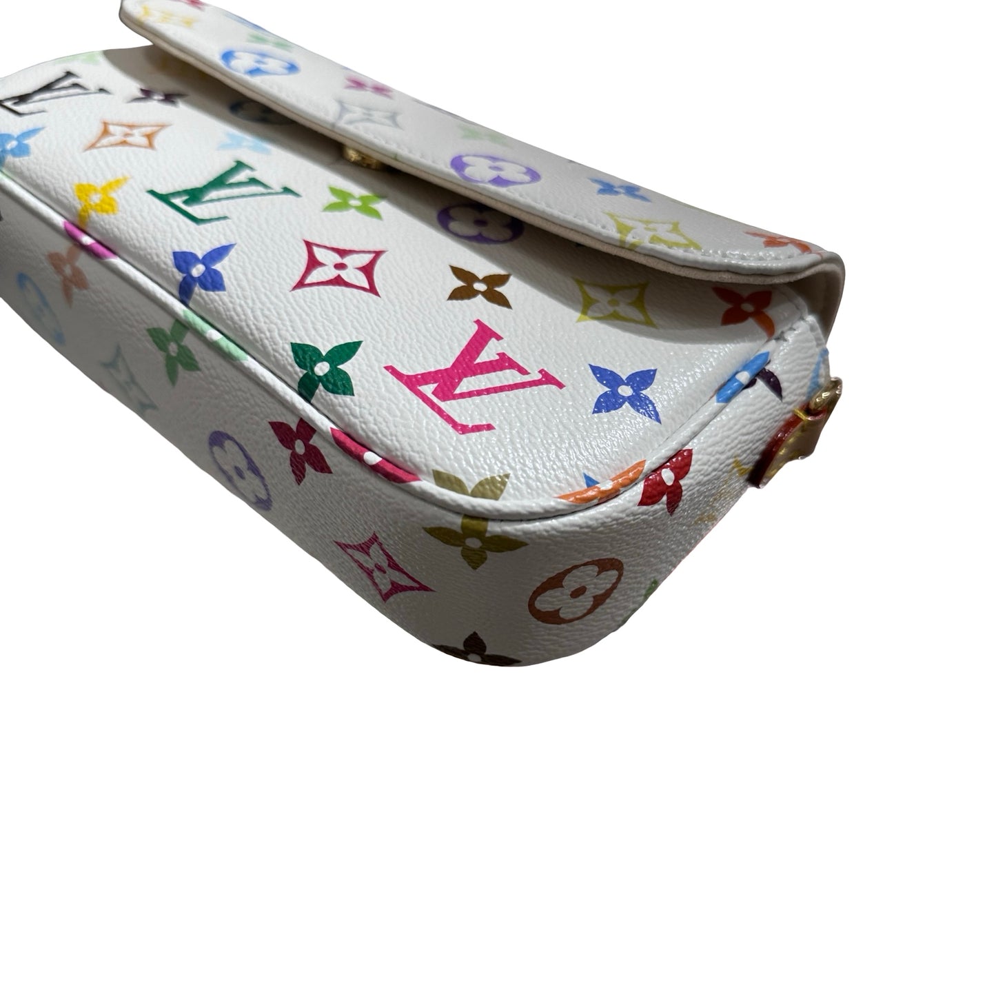 Used LOUIS VUITTON Ivy Clutch White Multicolor GHW