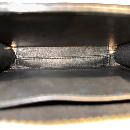 Used CHANEL Calfskin Leather Cross Body Bag Beige GHW