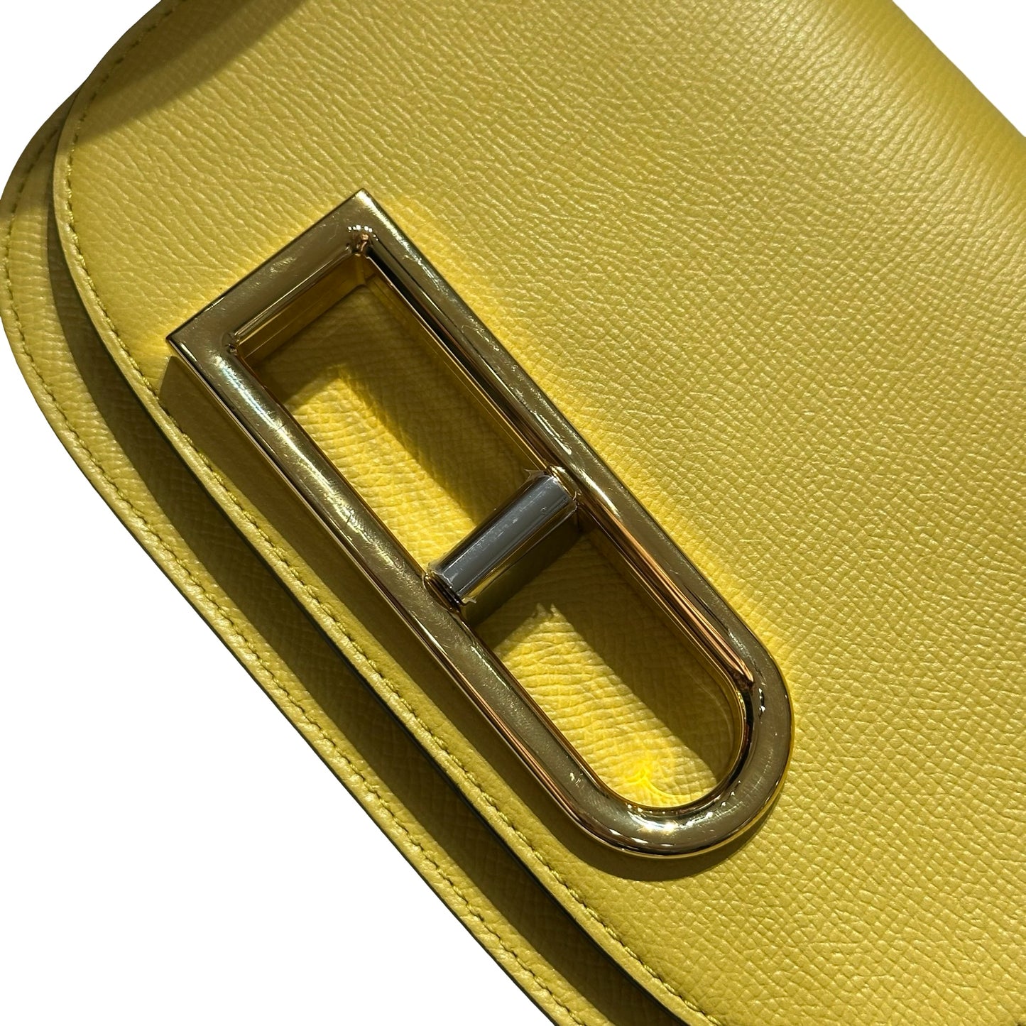 Used DELVAUX Alpina Calf Lingot Small Cross Body Bag Yellow PHW
