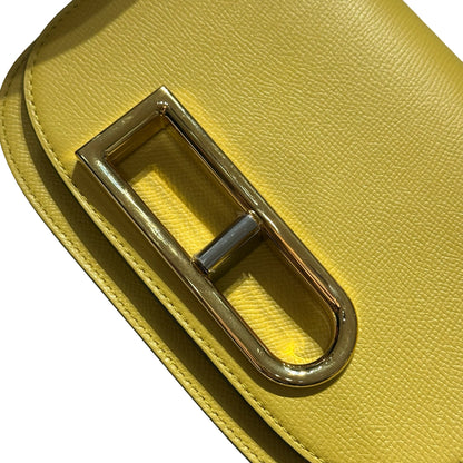 Used DELVAUX Alpina Calf Lingot Small Cross Body Bag Yellow PHW