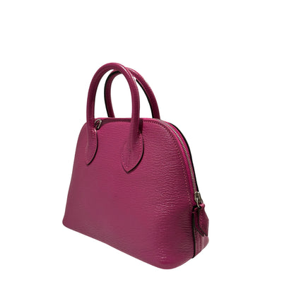 Used HERMES Chevre Mini Bolide Handbag L3 Rose Purple PHW