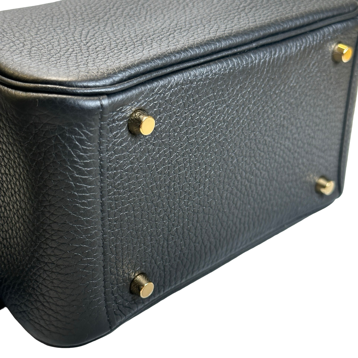 Brand New HERMES Leather Mini Lindy Handbag Black GHW