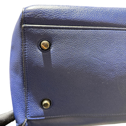 Used CÉLINE Edge Handbag Navy Blue PHW