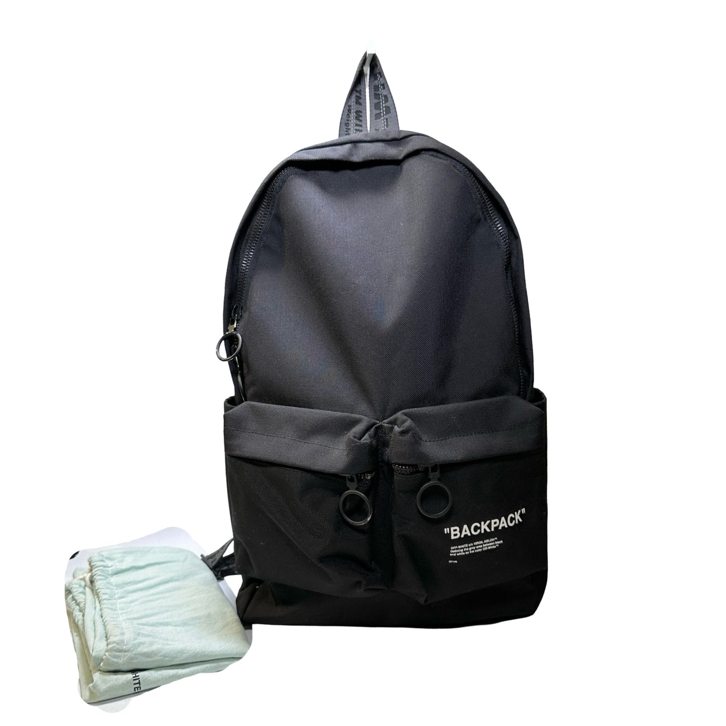 Used OFF WHITE Canvas Backpack Black