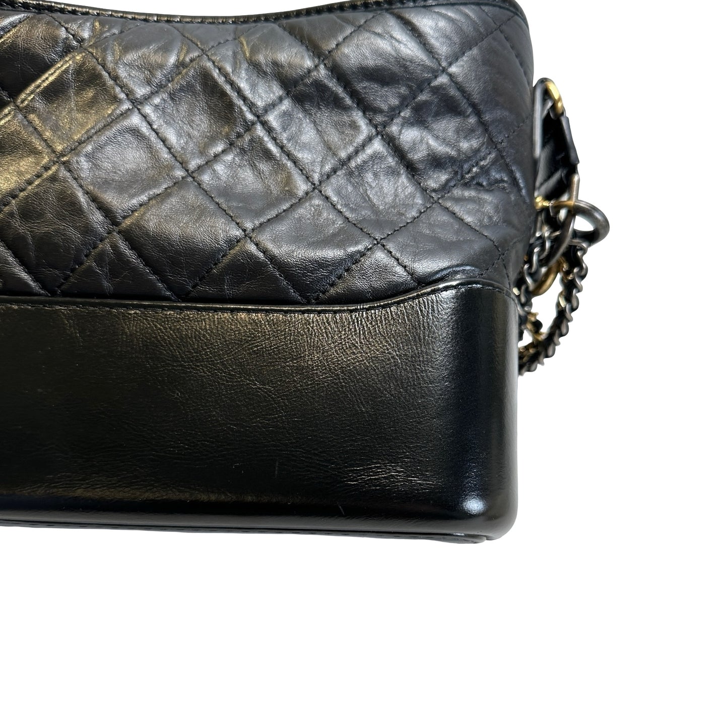 Used CHANEL Quilted Calfskin Gabrielle Hobo Shoulder Bag Black