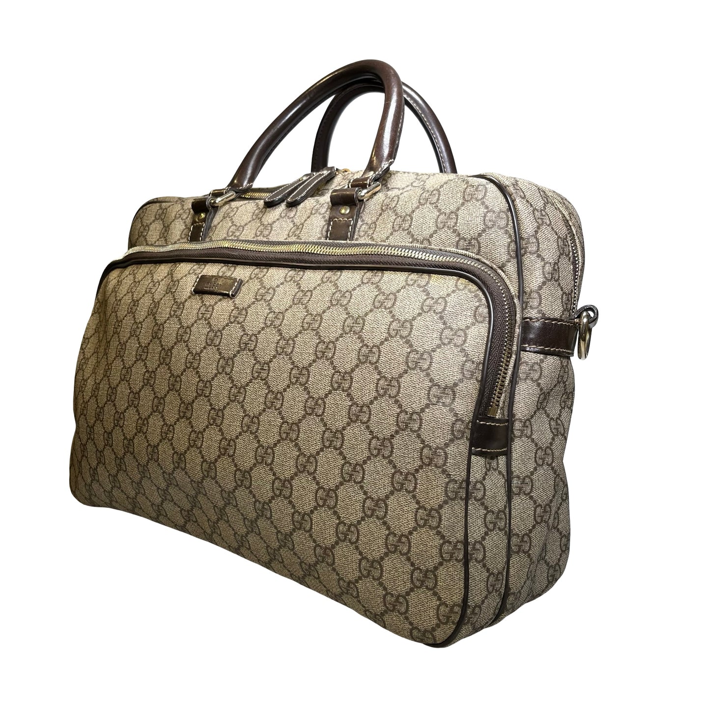 Used GUCCI GG Supreme GG Supreme Briefcase Beige Brown PHW