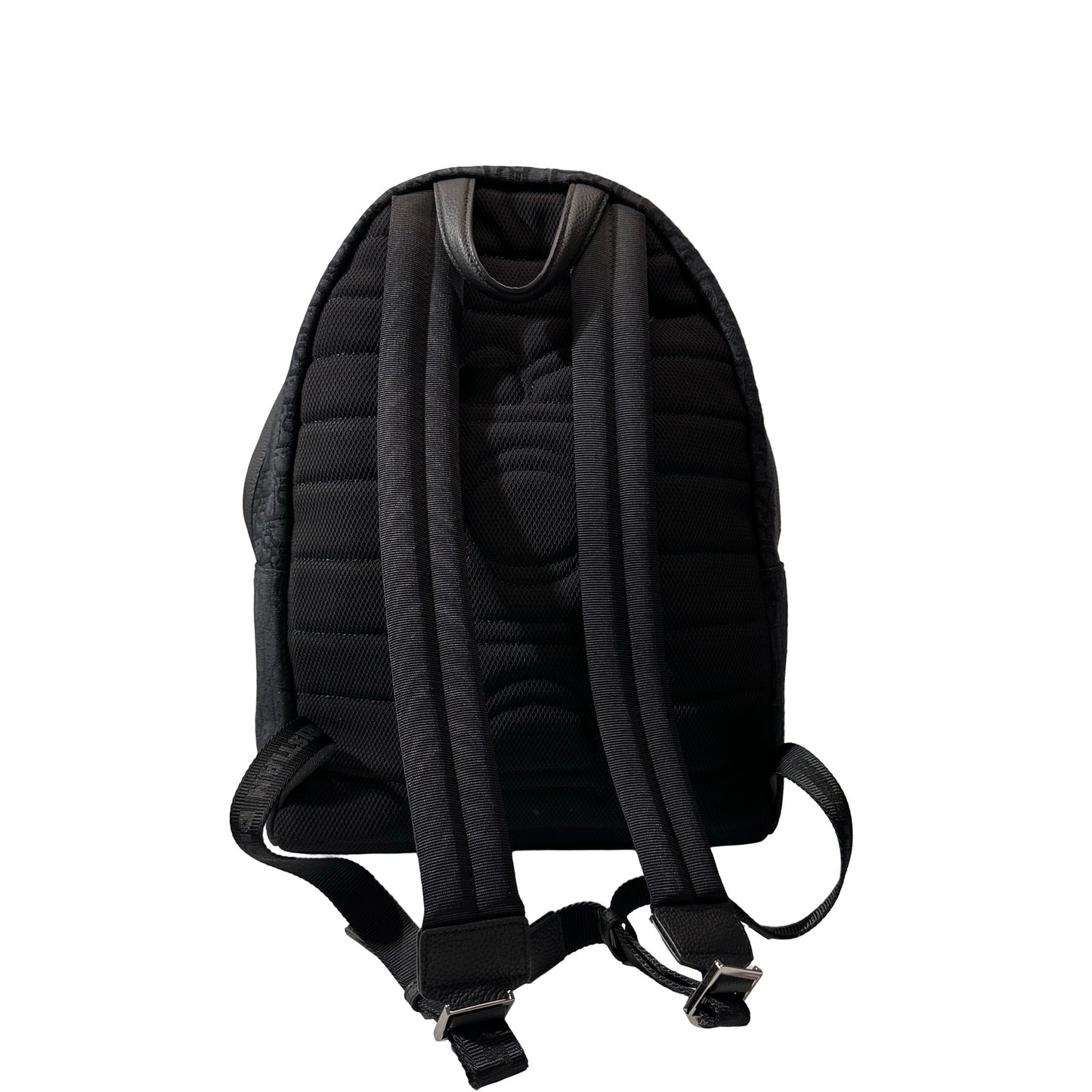 Used Dior Technical fabrics Cotton Calfskin Leather Backpack Navy Blue PHW
