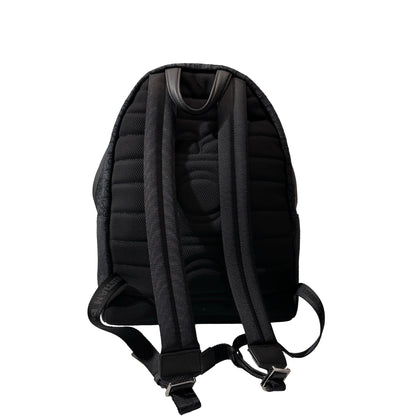 Used Dior Technical fabrics Cotton Calfskin Leather Backpack Navy Blue PHW