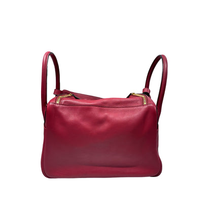 Used HERMÈS Lindy 30 Two Way Shoulder Bag Red Orange (93) GHW