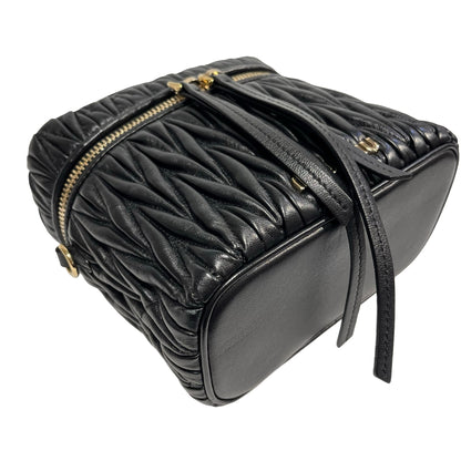 Used MIUMIU Lambskin Leather Two Way Shoulder Bag Black PHW