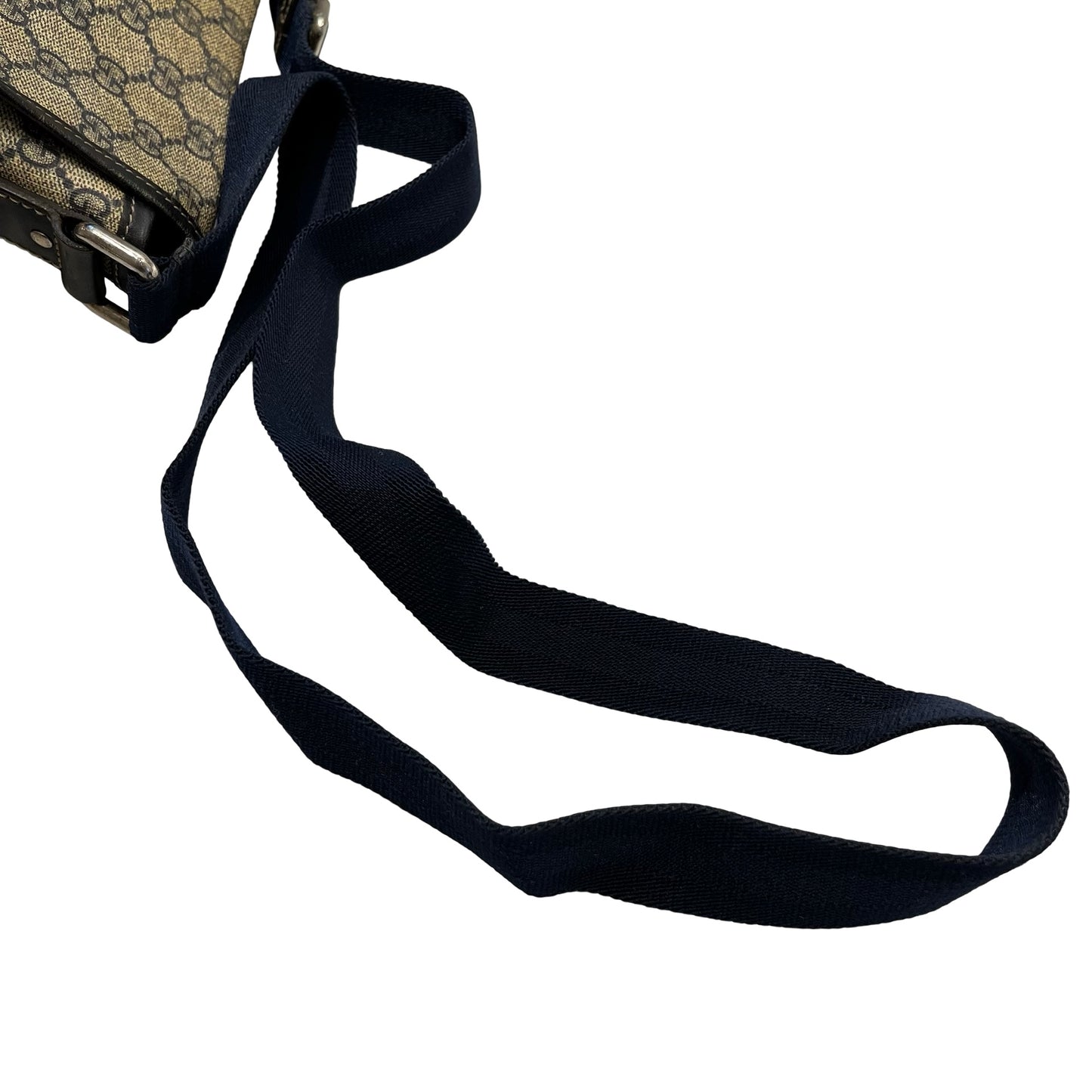 Used GUCCI Canvas Cross Body Bag Beige Navy
