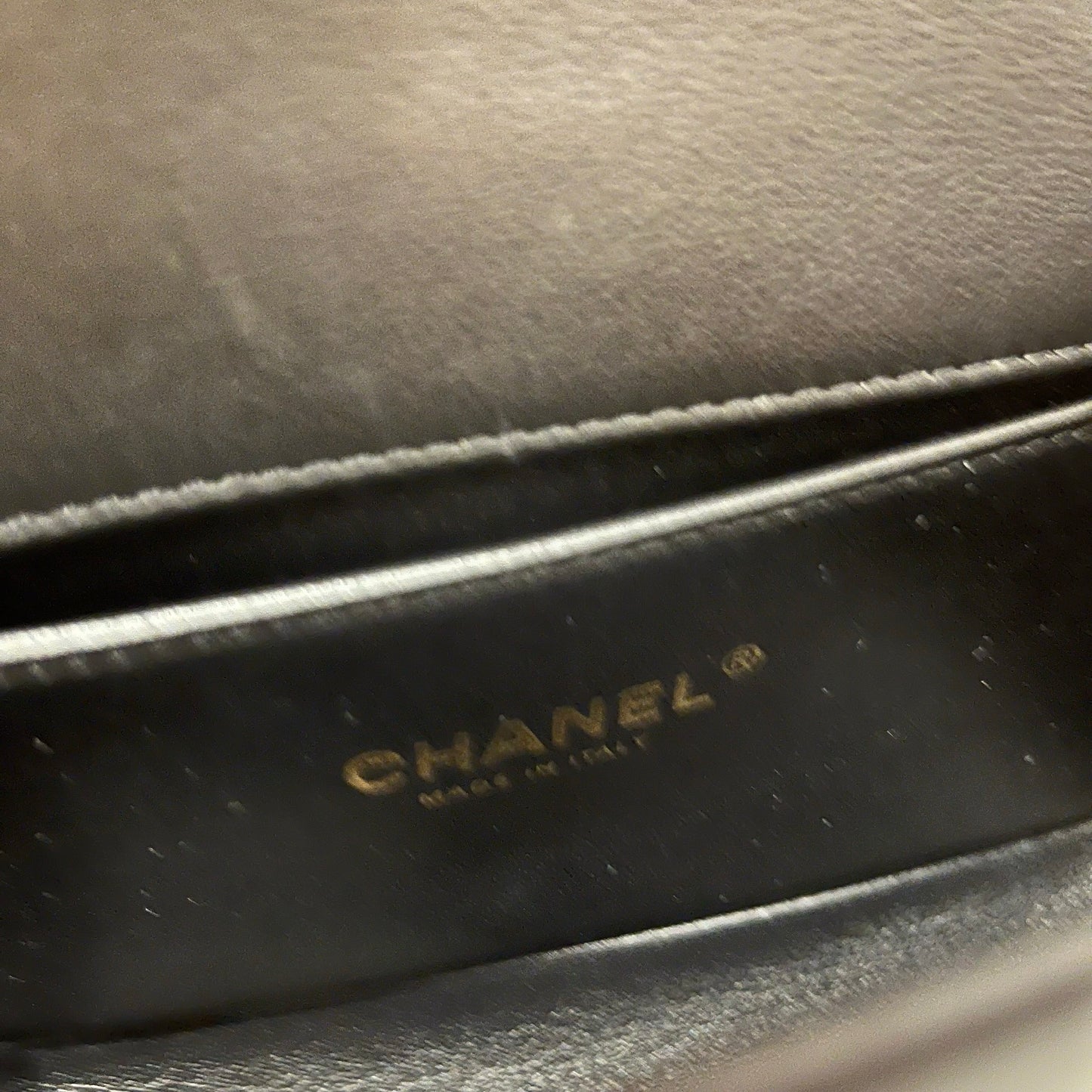 Used CHANEL Calfskin Leather Boy 20cm Shoulder Bag Black GHW