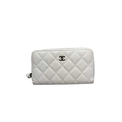 Used Chanel Wallet White GHW