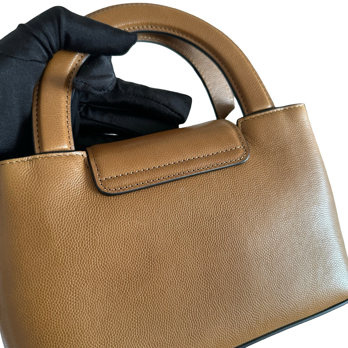 Brand New CHANEL Caviar Coco Handle Handbag Brown Gold