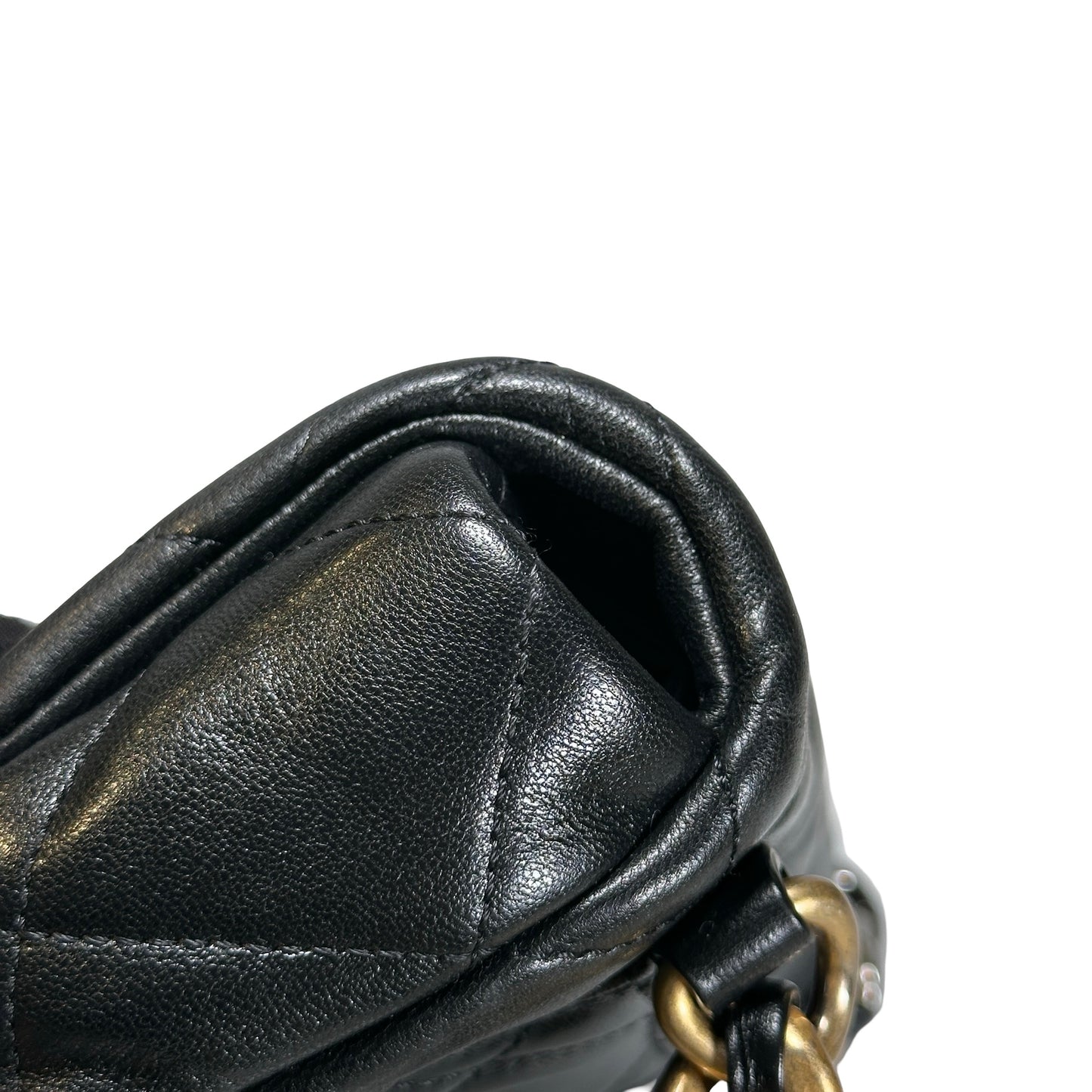 Used CHANEL Lambskin Quilted Chanel 19 Belt bag Black GHW