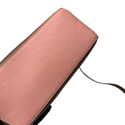 Used Loewe Calfskin Leather Puzzle Mini Cross Body Bag Brown Pink GHW