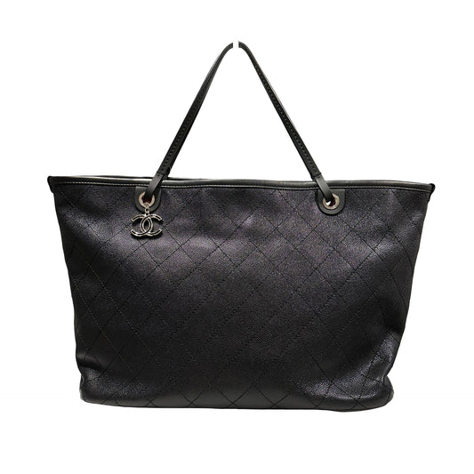 Used CHANEL Large Tote Tote Bag Black PHW