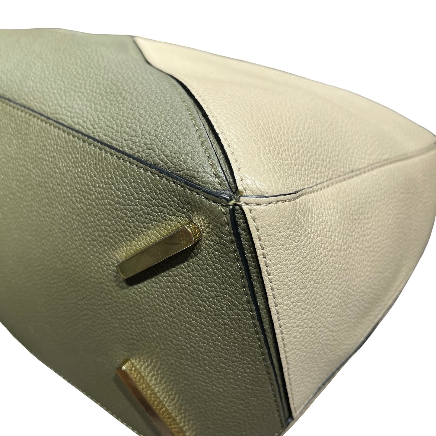 Used LOEWE Puzzle Crossbody Bag Beige Green