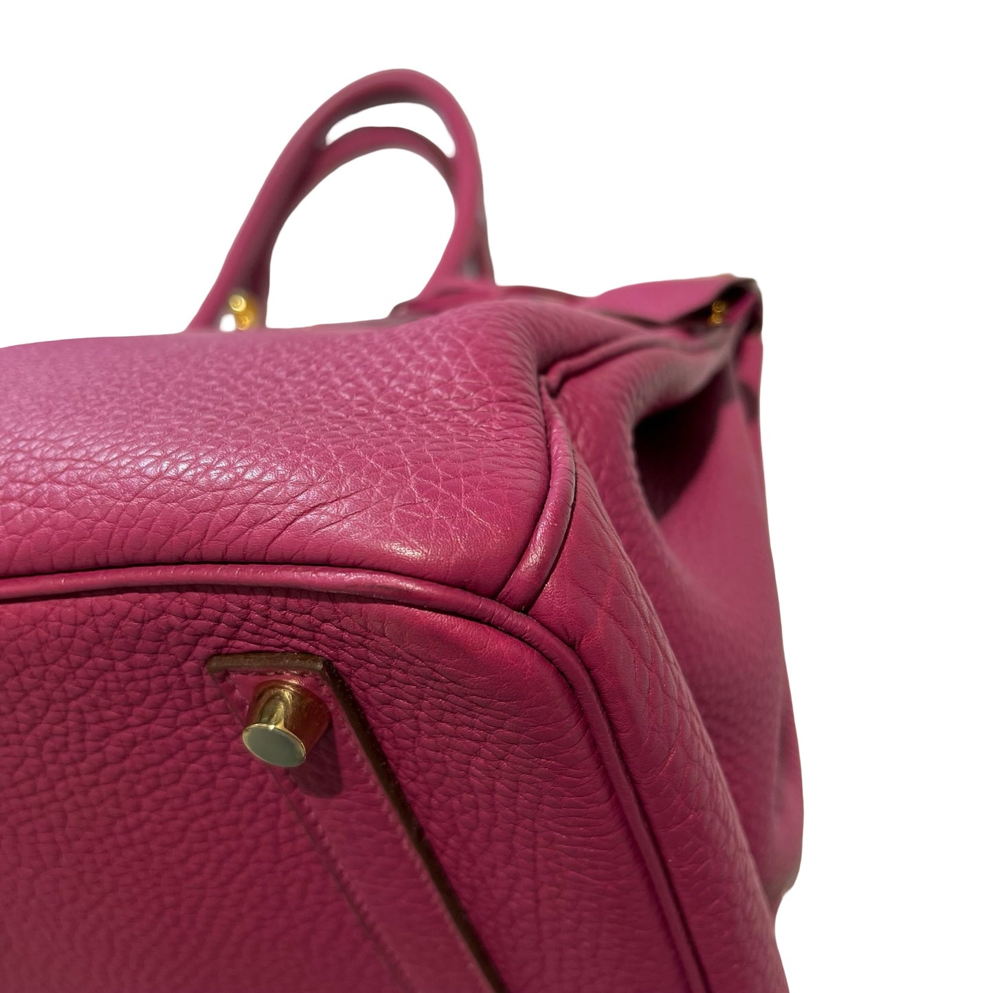 Used Hermès Calfskin Leather Birkin 35 Tote Bag GHW Purple