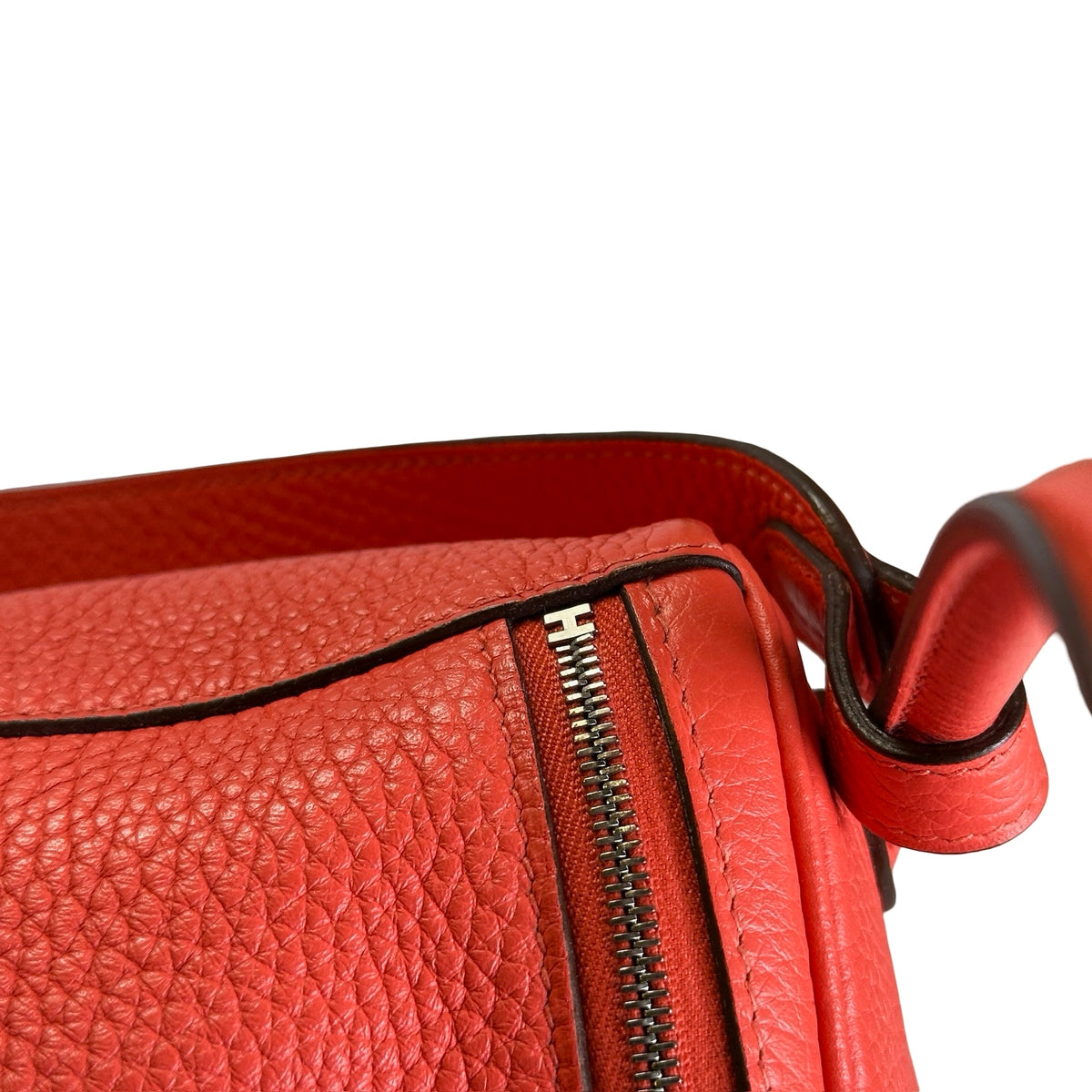 Used HERMES Clemence Lindy Handbag Pink