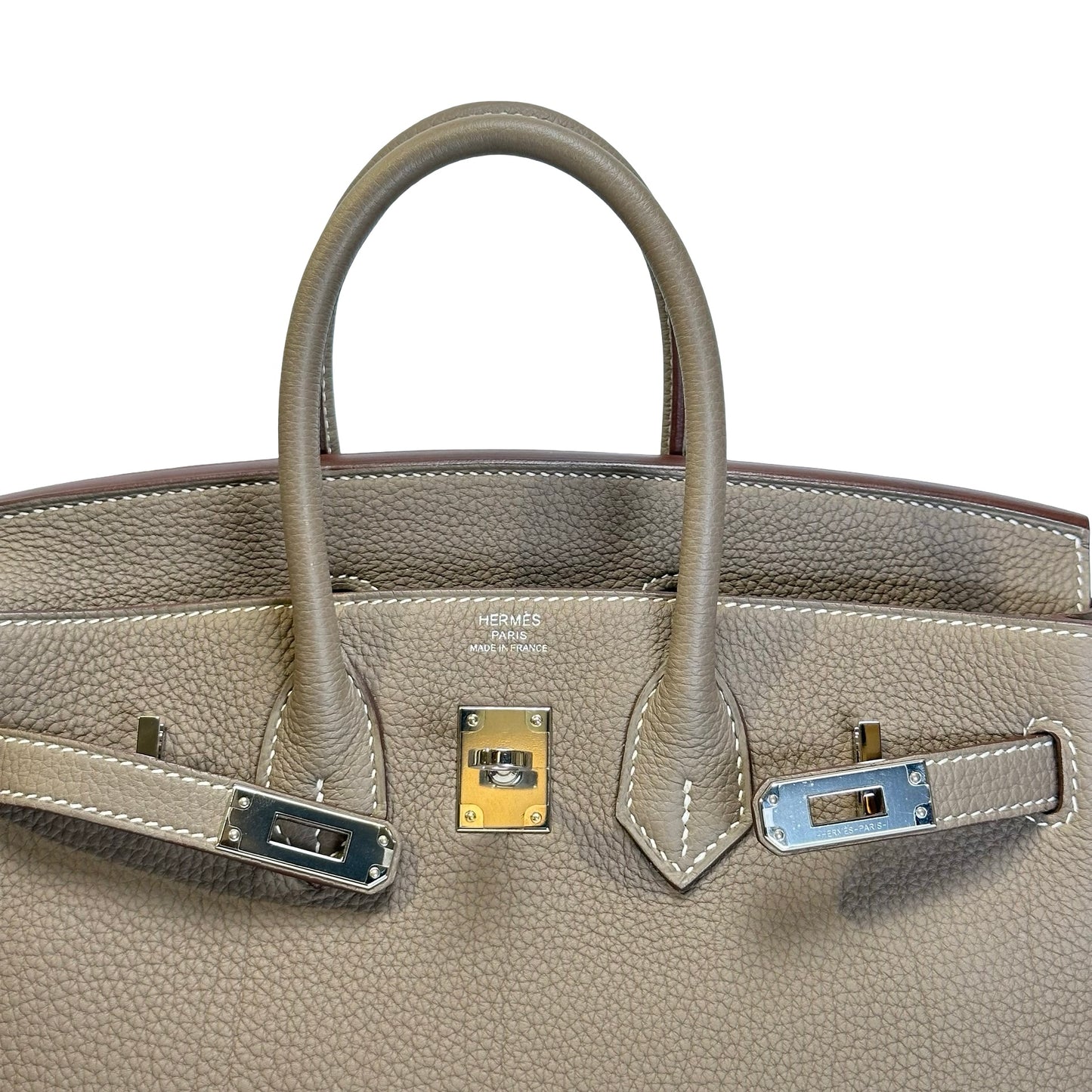 Used HERMES Birkin 25 Handbag Etoupe PHW