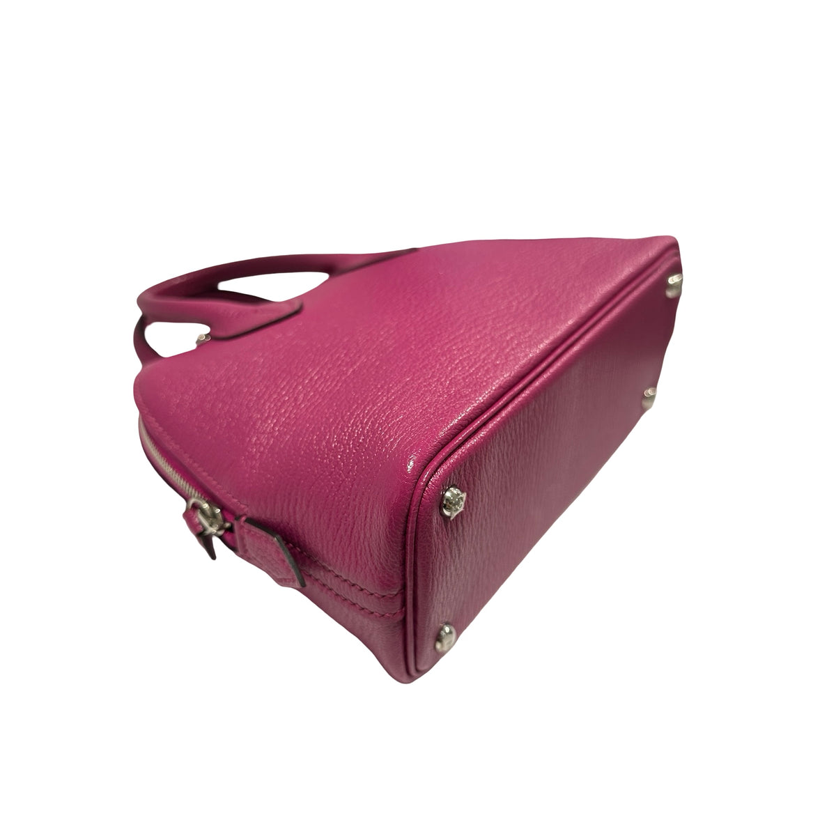Used HERMES Chevre Mini Bolide Handbag L3 Rose Purple PHW