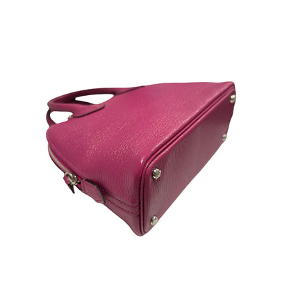 Used HERMES Chevre Mini Bolide Handbag L3 Rose Purple PHW