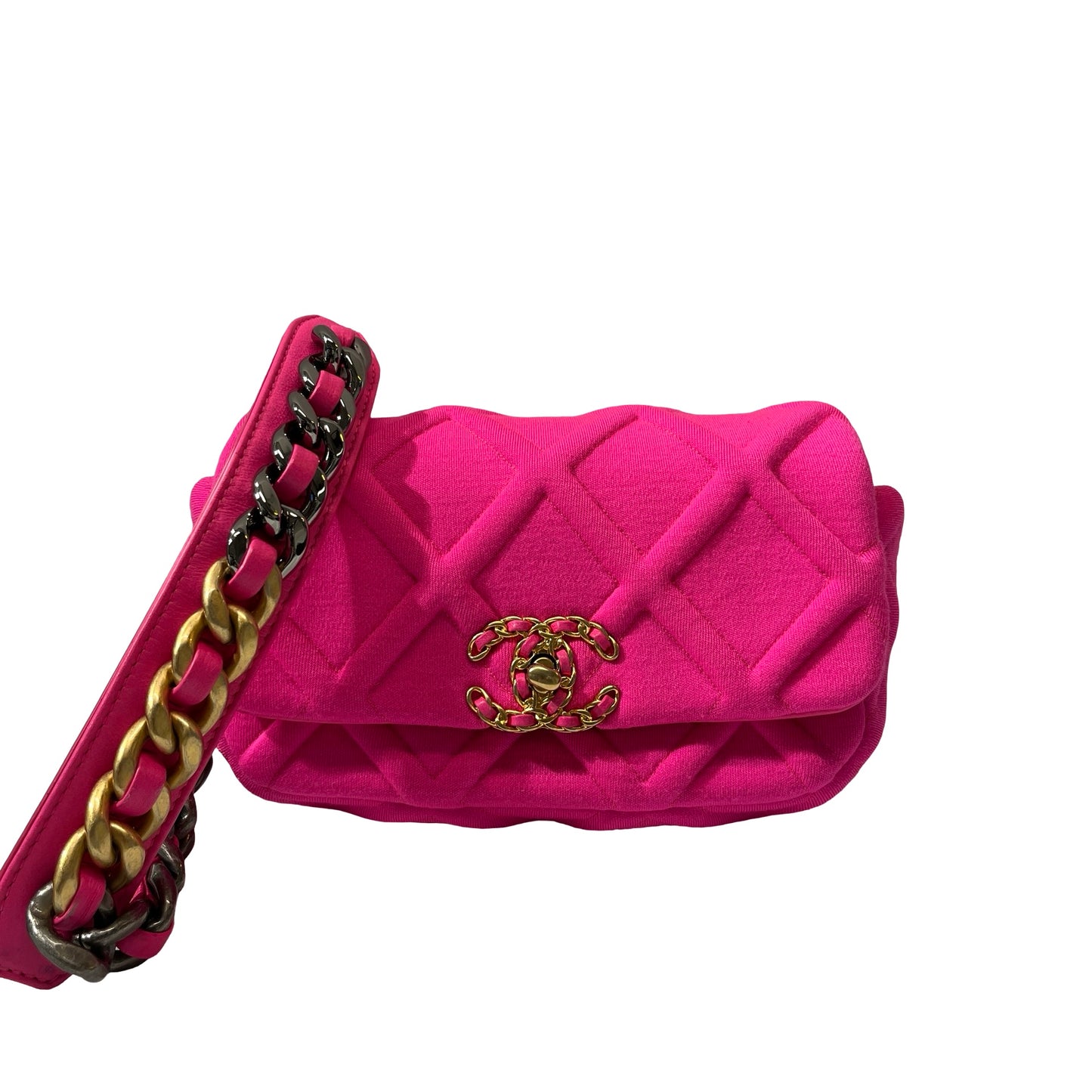 Used CHANEL 19 mini cross Body Cross Body Bag Pink GHW