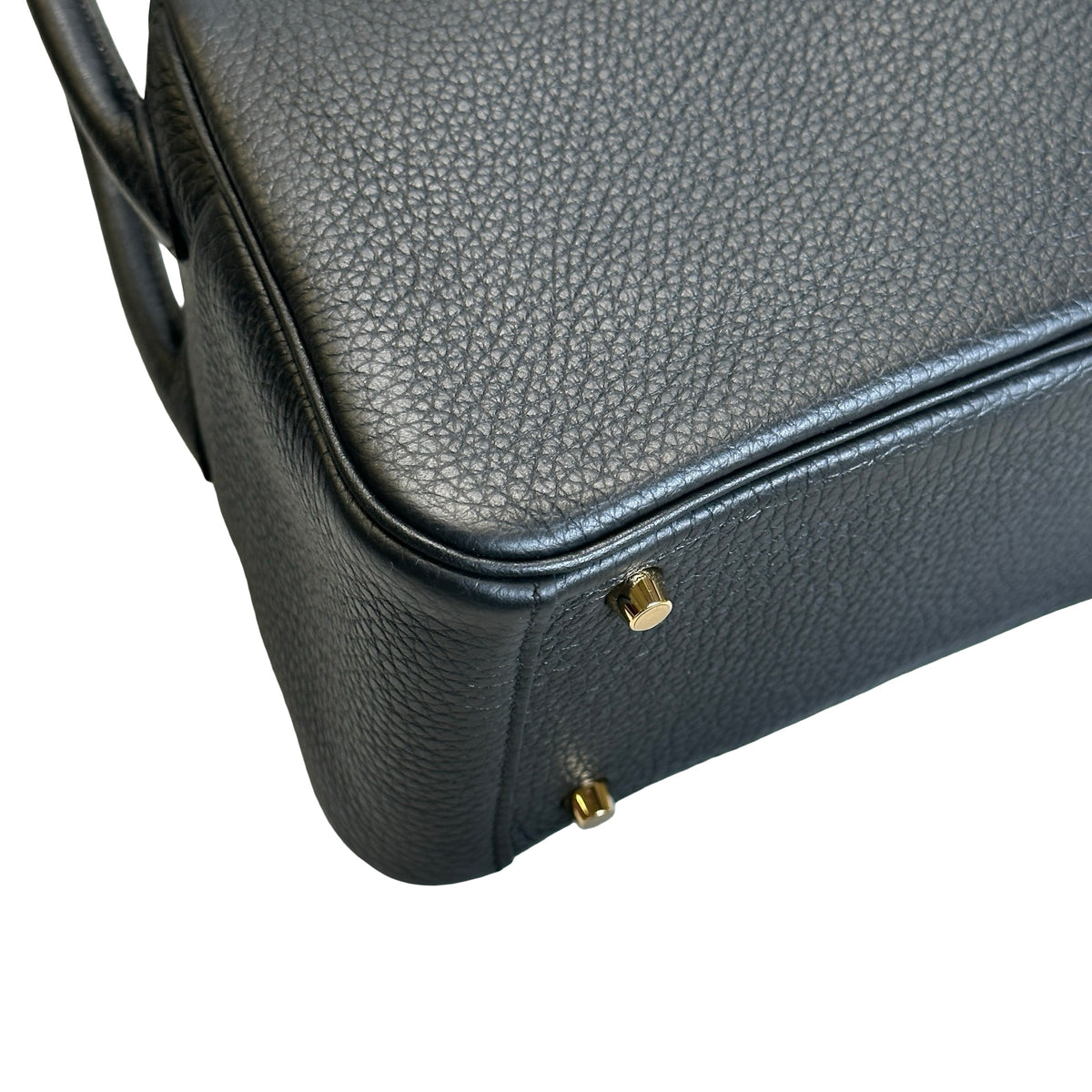 Brand New HERMES Leather Mini Lindy Handbag Black GHW