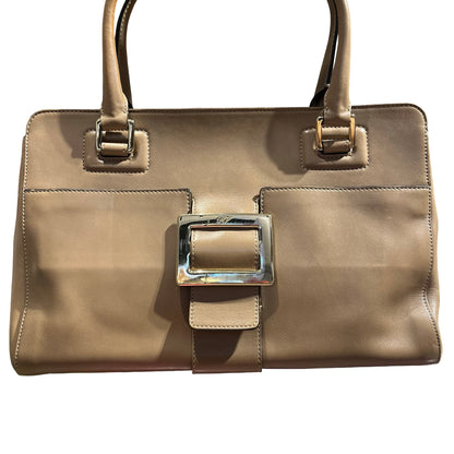 Used Roger Vivier Leather Handbag Brown GHW
