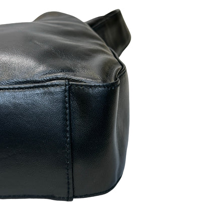 Used PRADA Leather Shoulder Bag Handbag Black
