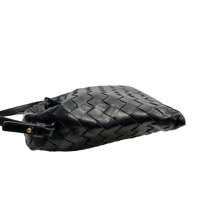 Used BOTTEGA VENETA Intrecciato Mini Wallace Shoulder Bag Black