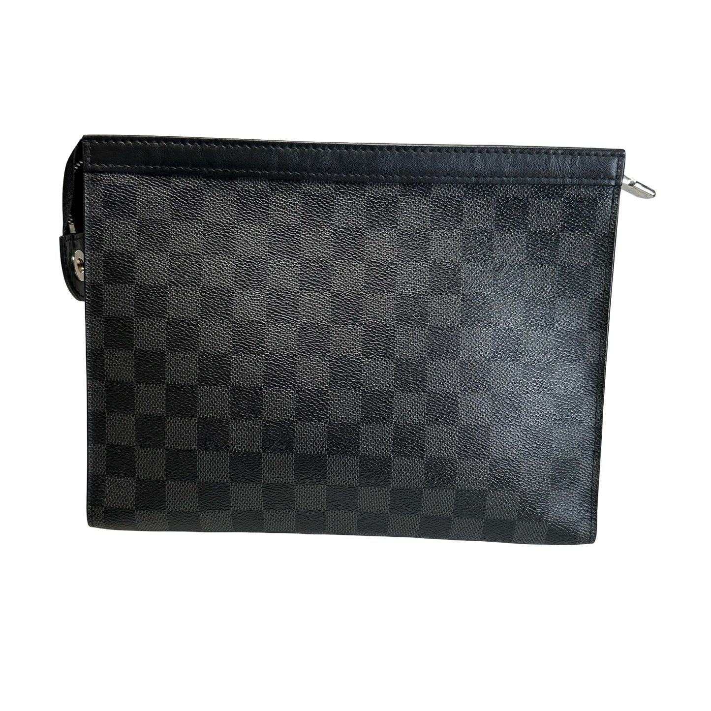 Used LOUIS VUITTON Damier Graphite Canvas Leather Trio Messenger Cross body bag Black Grey
