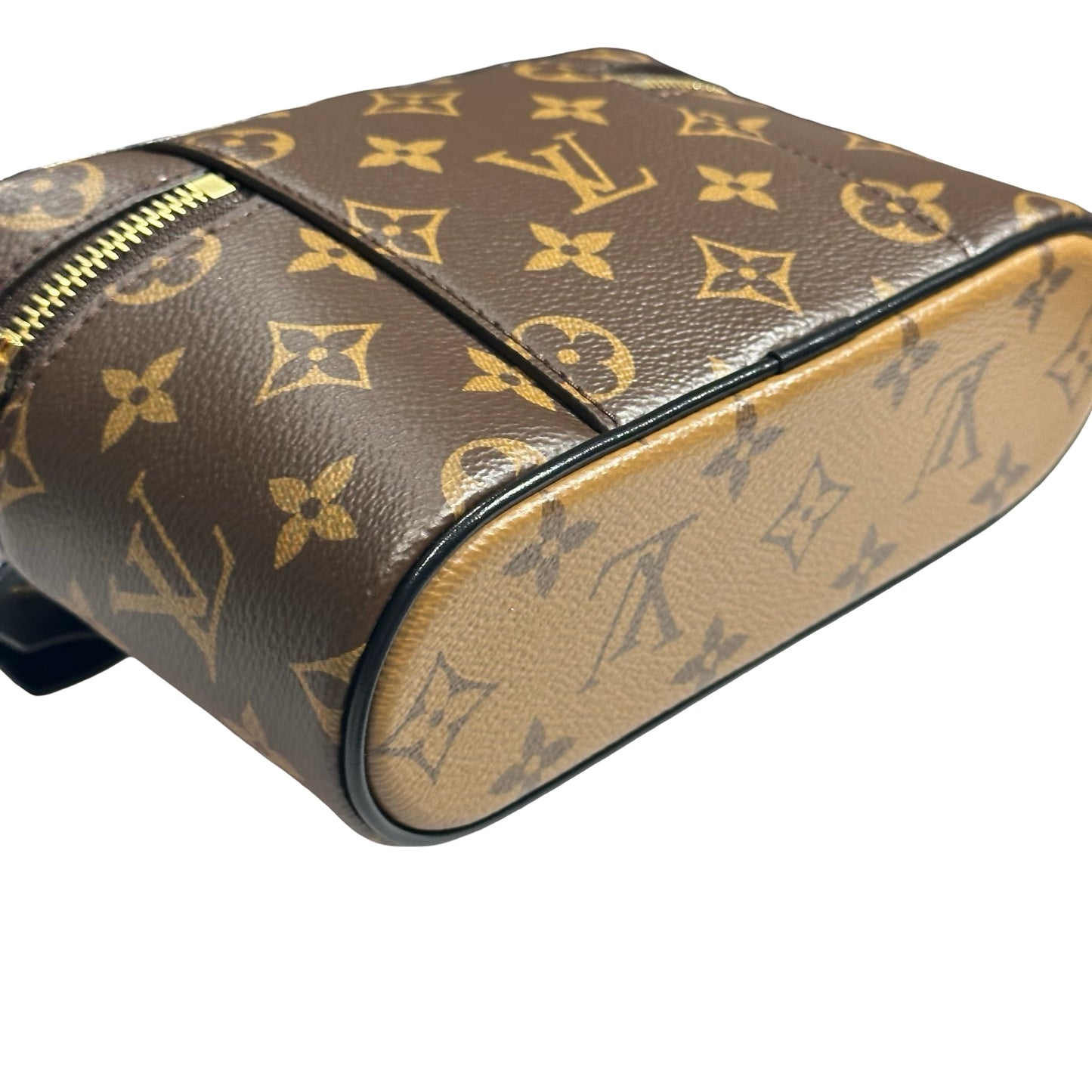 Used LOUIS VUITTON Coated Canvas Monogram Vanity Chain Pouch Two Way Shoulder Bag Brown Black GHW