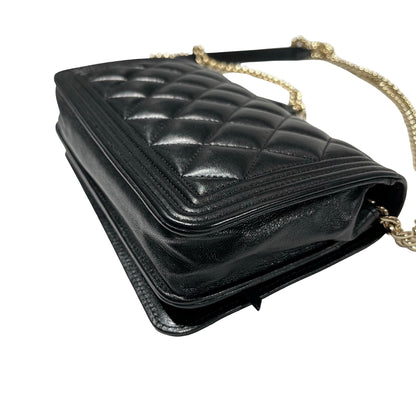 Used Chanel Lambskin Leather WOC Shoulder Bag Black GHW