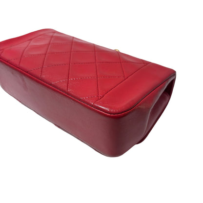 Used CHANEL Lambskin Leather Vintage Mini Bijoux Chain Flap Chain Shoulder Bag Pink GHW