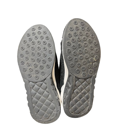 Used CHANEL Cotton Used Chanel Cotton Sneakers Shoes Black White Shoes Black White