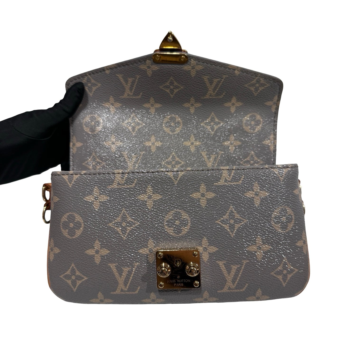Used LOUIS VUITTON Autres Touiles Monogram Pochette Métis Shoulder Bag Gray GHW