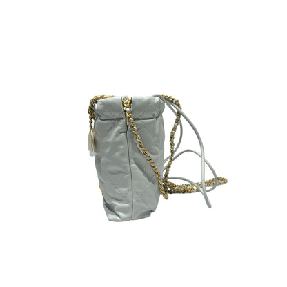 Used CHANEL 22 mini Cross Body Bag Grey GHW
